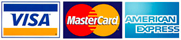 Amex Mastercard Visa logos