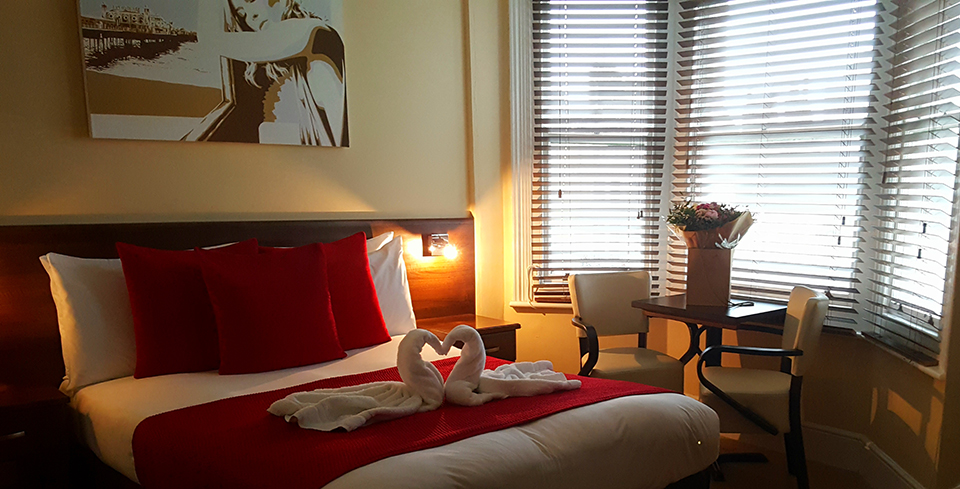 Swan towels in deluxe room at New Steine hotel