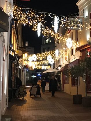 Christmas lights in Brighton's Laines