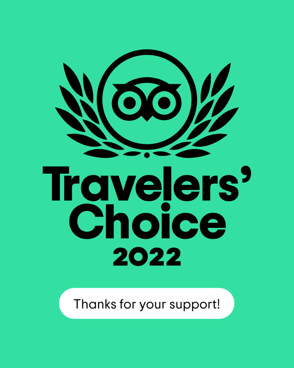 Traveler’s Choice Award 2022 from Tripadvisor for New Steine Hotel, Brighton